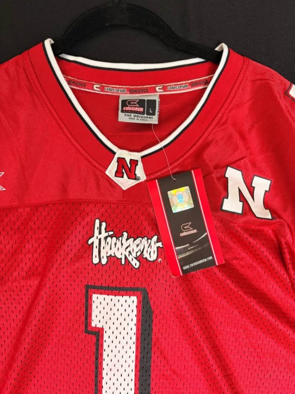 🌽 Nebraska Huskers Colosseum Football Jersey Shirt – Men’s L/XL – NEW - Picture 3 of 10